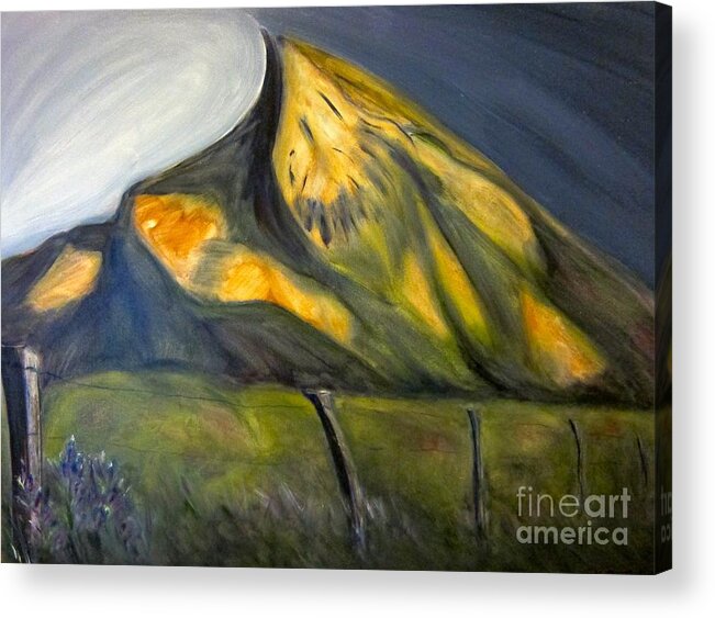Crested Butte Acrylic Print featuring the painting Crested Butte Mtn. by Kathryn Barry