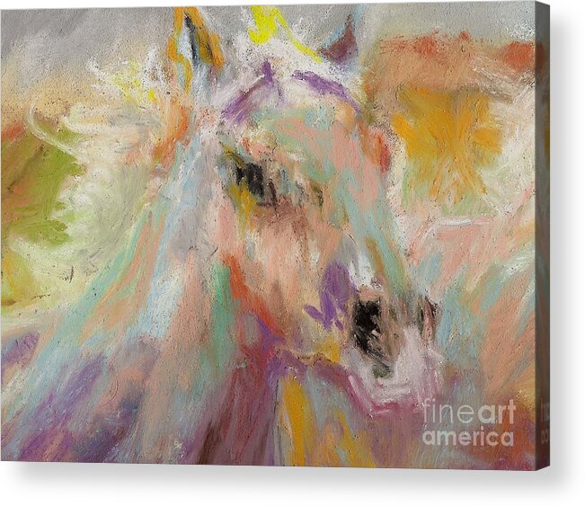Horses Acrylic Print featuring the painting Cutting loose by Frances Marino