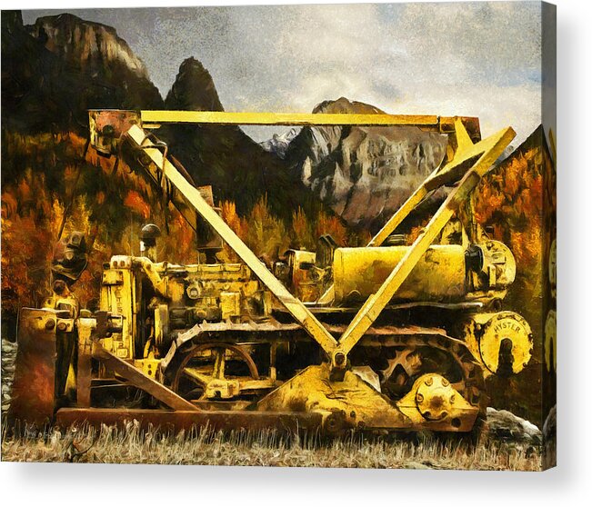 Caterpillar Acrylic Print featuring the photograph D-4 Cable Blade Cat by Fred Denner