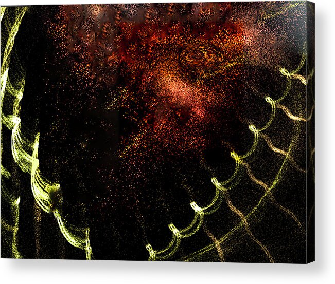 Fractal_flame Acrylic Print featuring the digital art Dancing Berfore False Pride by Rebecca Phillips