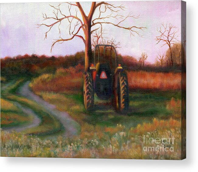 Landscape Acrylic Print featuring the painting Day Is Done by Marlene Book