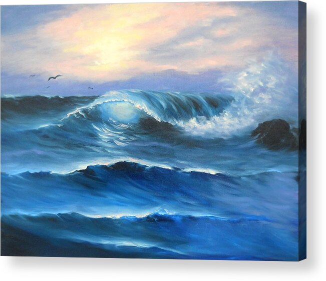  Acrylic Print featuring the painting Daybreak at Sea by Natascha de la Court