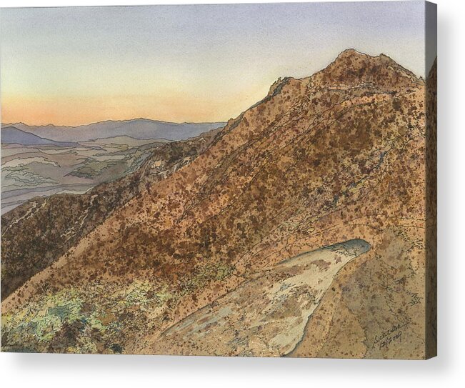 Death Valley Acrylic Print featuring the painting Death Valley from Dante's View a November Sunset by Joel Deutsch