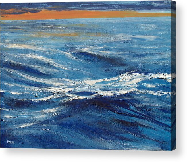 Seascape Acrylic Print featuring the painting Deep Blue by Pete Maier