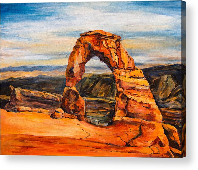 Arch Acrylic Print featuring the painting Delicate Arch by Sally Quillin