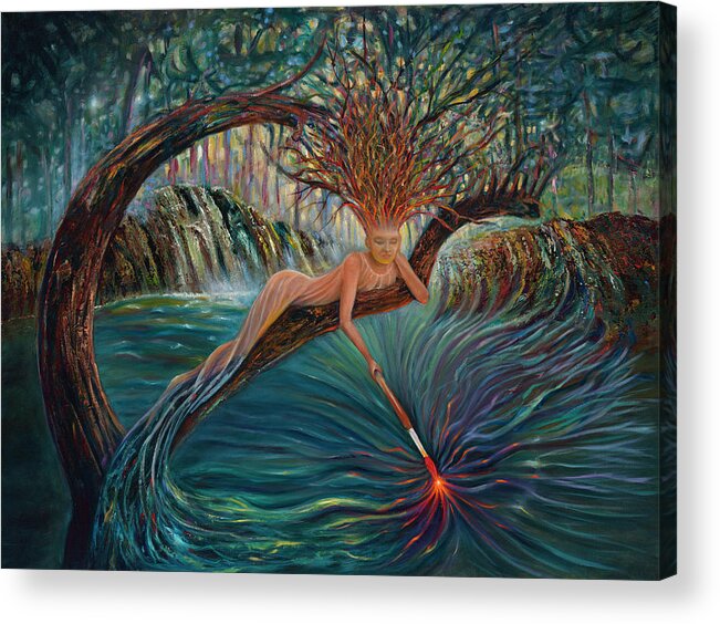 Woman Acrylic Print featuring the painting Deliverance by Claudia Goodell