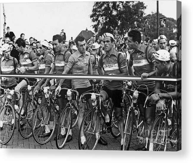 Sport Acrylic Print featuring the photograph Departure of Tour De France in Amsterdam July 8, 1954 by French School