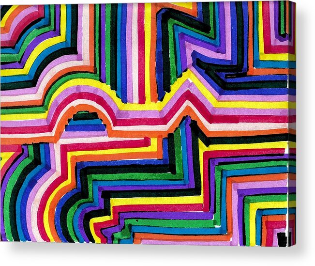 Line Acrylic Print featuring the drawing Design 1a by Jame Hayes