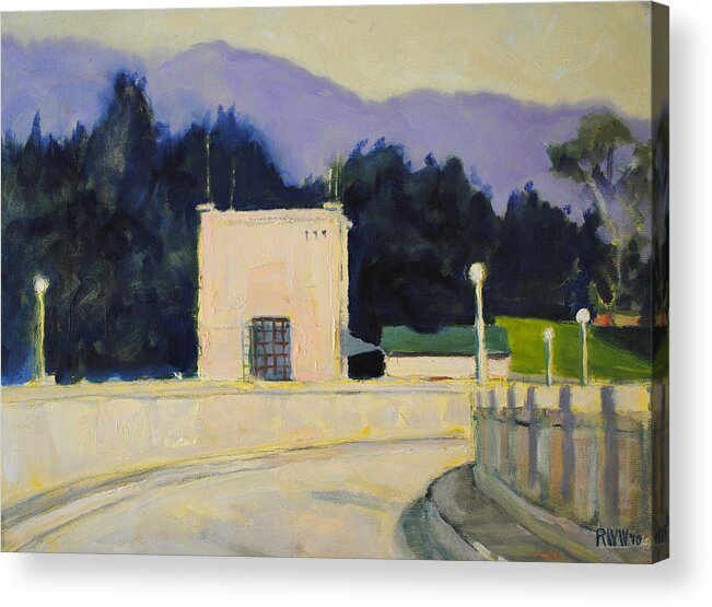 Dam Acrylic Print featuring the painting Devil's Gate Dam by Richard Willson