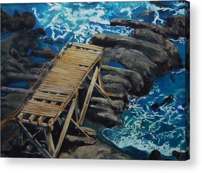 Dock Acrylic Print featuring the painting Dock by Travis Day