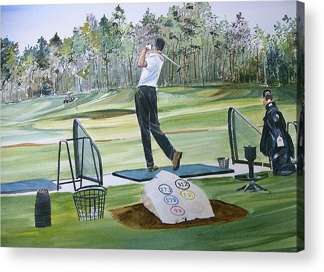 Golfing Acrylic Print featuring the painting Driving Pine Hills by P Anthony Visco