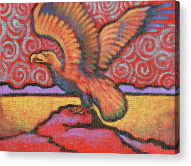 Eagle Acrylic Print featuring the painting Eagle Totem by Linda Ruiz-Lozito