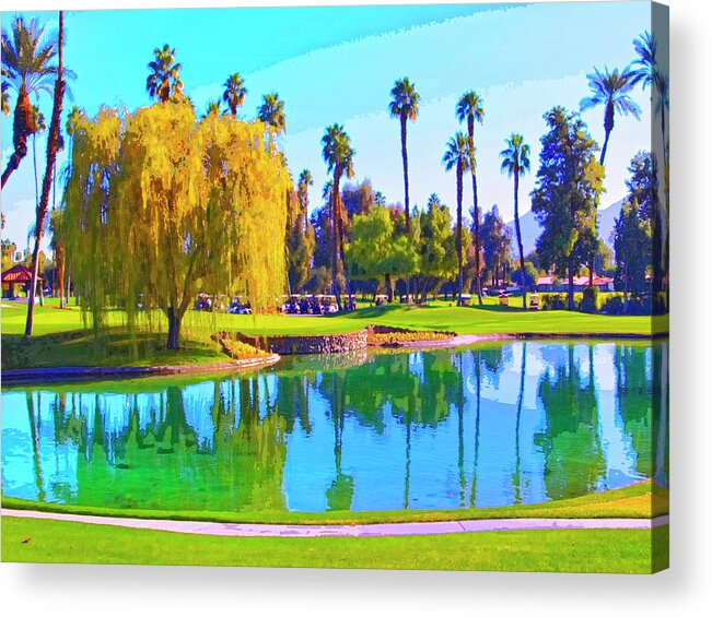 Early Morning Tee Time Acrylic Print featuring the mixed media Early Morning Tee Time by Dominic Piperata