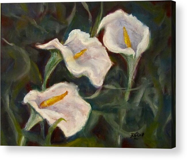 Lillies Acrylic Print featuring the pastel Easter Lillies by Barbara O'Toole