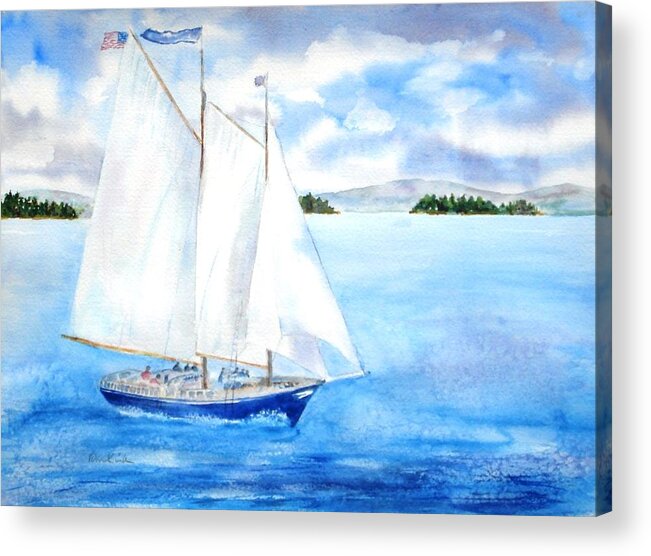 Sailing Acrylic Print featuring the painting Eggemoggin Cruise by Diane Kirk