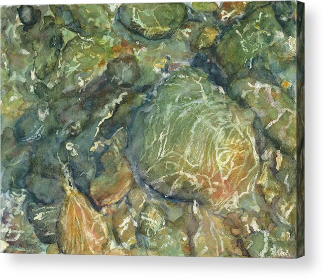 Rocks Acrylic Print featuring the painting Elbow River Rocks 5 by Madeleine Arnett