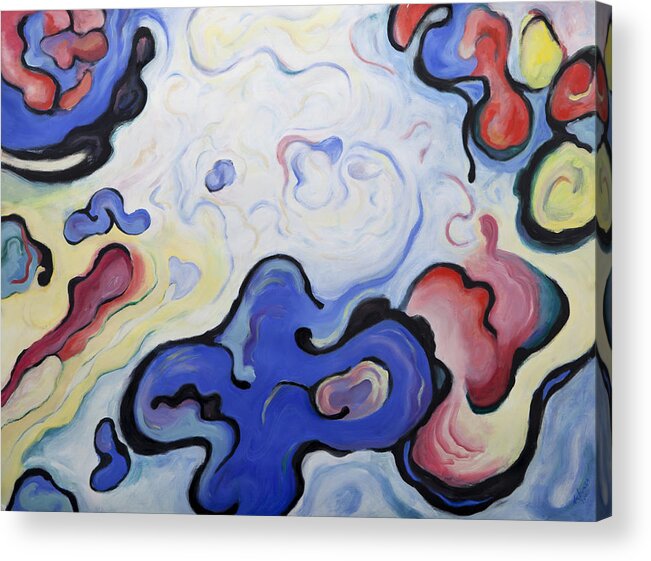 Embryonic Acrylic Print featuring the painting Embryonic Forms 3 by Shoshanah Dubiner