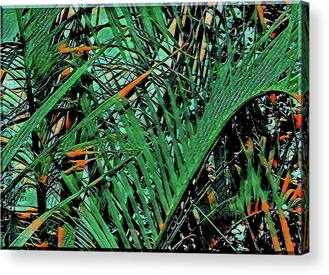 Palm Acrylic Print featuring the digital art Emerald Palms by Mindy Newman