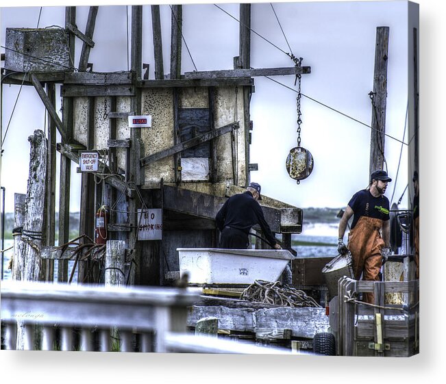 Fish Pier Acrylic Print featuring the photograph End Of The Dock by Mary Clough