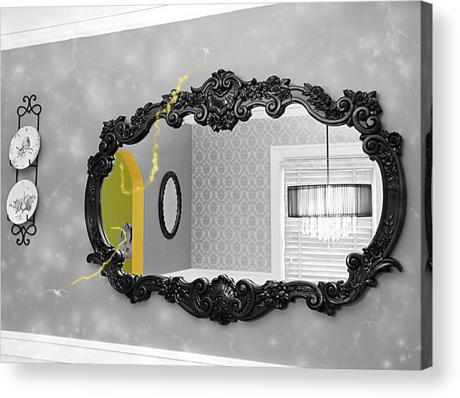 Abstract Acrylic Print featuring the photograph Escape from the yellow room by Debra Baldwin
