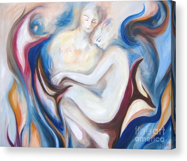 Embrace Acrylic Print featuring the painting Faded by Marat Essex