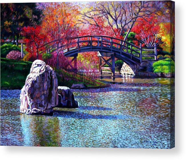 Garden Acrylic Print featuring the painting Fall In The Garden by John Lautermilch