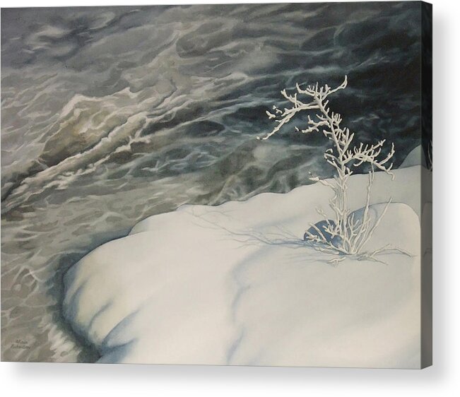 Winter Acrylic Print featuring the painting February Flow by Karen Richardson
