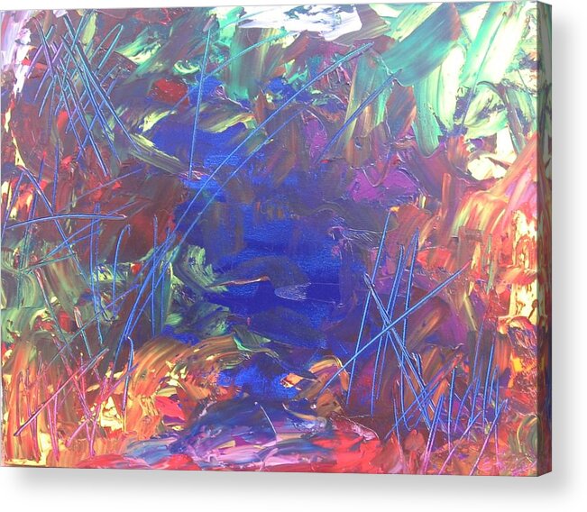 Firescape Acrylic Print featuring the painting Firescape II by Emily Page