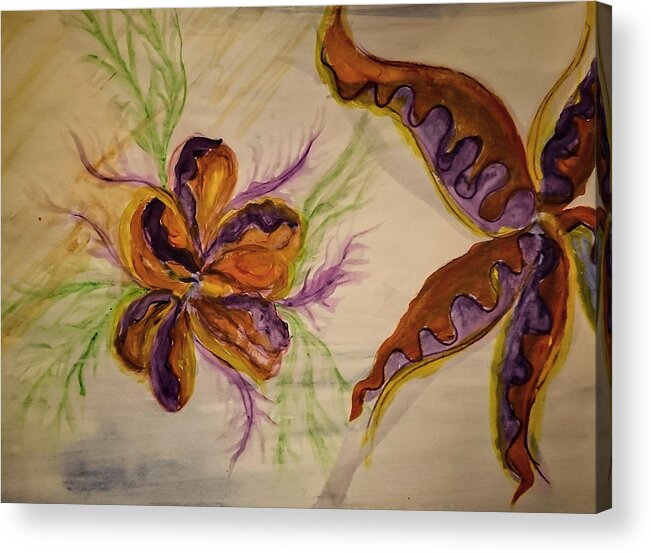 Flower Acrylic Print featuring the painting Flora by Faashie Sha
