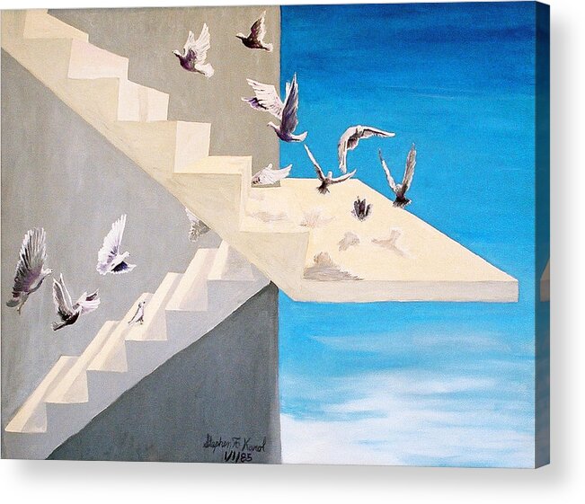 Birds Acrylic Print featuring the painting Form Without Function by Steve Karol