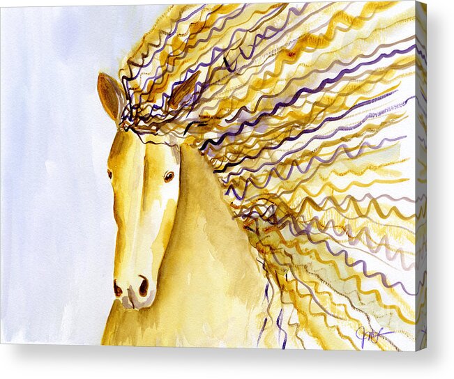 Horse Acrylic Print featuring the painting Freedom by Julia Stubbe