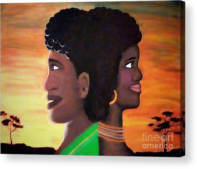 African Heritage Acrylic Print featuring the painting Fusion by Wanda Pedrosa