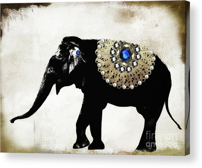 Elephant Acrylic Print featuring the painting Gaja I by Mindy Sommers