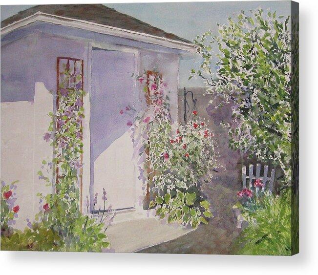 Garden Acrylic Print featuring the painting Garden Tool Shed by Madeleine Arnett