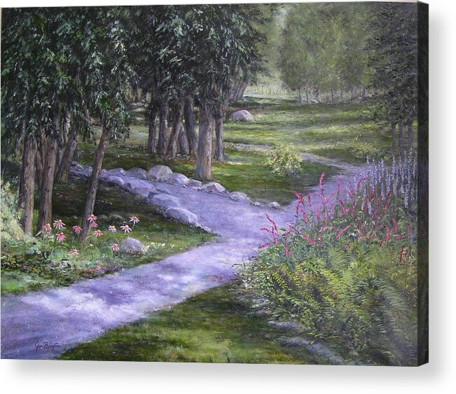 Garden Acrylic Print featuring the painting Garden walk by Jan Byington