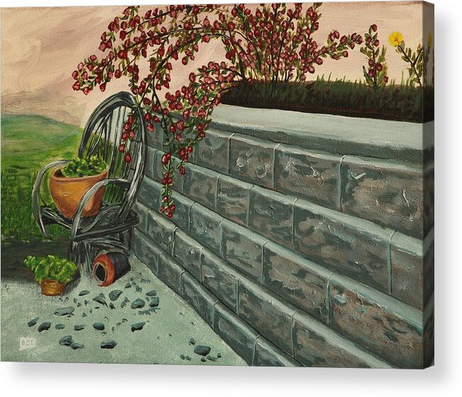 Garden Acrylic Print featuring the painting Garden Wall by David Bigelow