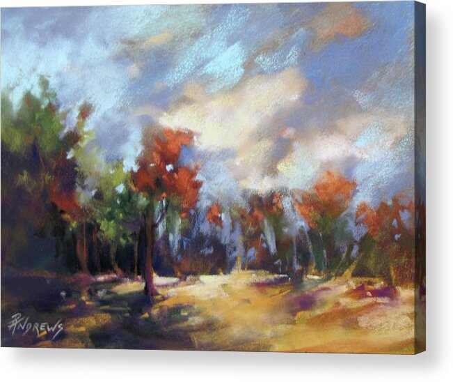 Landscape Acrylic Print featuring the painting Gentle Breezes by Rae Andrews