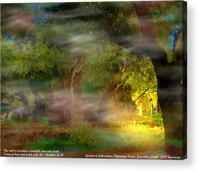 Inspirational Photography Acrylic Print featuring the photograph Gethsemane Vision-2008 by Anastasia Savage Ealy
