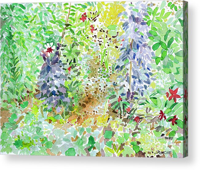 Landscape Acrylic Print featuring the painting Giverney Watercolor I by Joe Roache