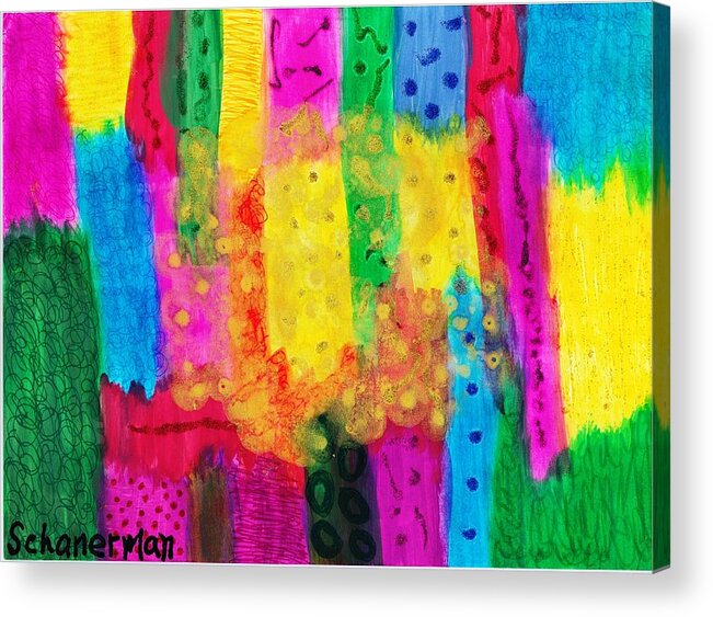 Original Drawing/painting Acrylic Print featuring the painting God Is Color 2 by Susan Schanerman