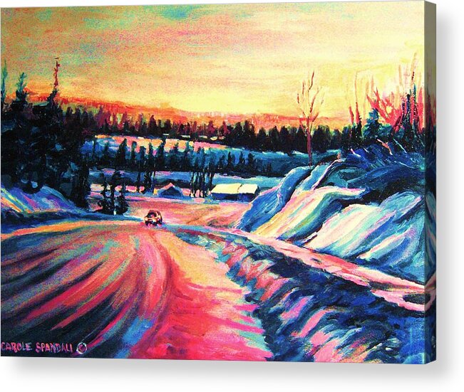 Winterscene Acrylic Print featuring the painting Going Places by Carole Spandau