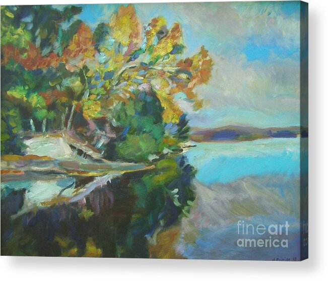 Maine Acrylic Print featuring the painting Golden Point by Marc Poirier