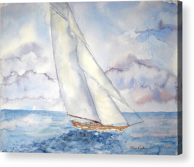 Sailing Acrylic Print featuring the painting Grace by Diane Kirk