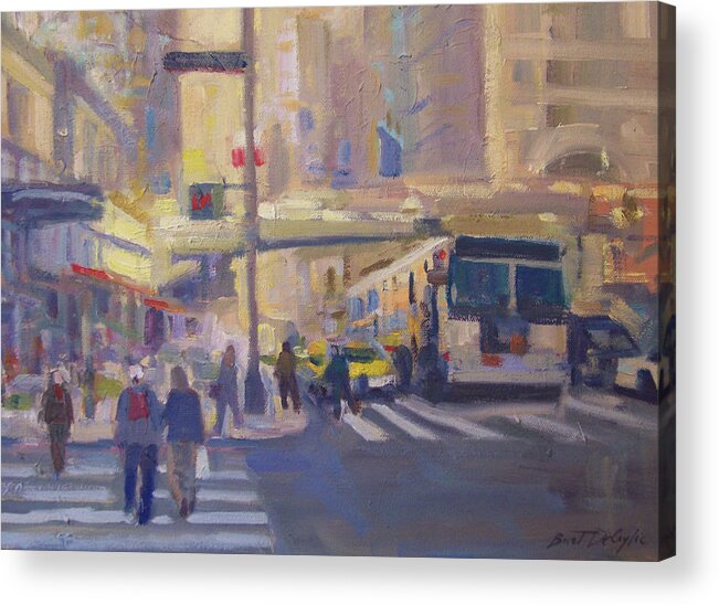 Early Afternoon At Grand Central Station In Ny Acrylic Print featuring the painting Grand Central station by Bart DeCeglie