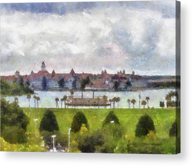Grand Floridian Acrylic Print featuring the photograph Grand Floridian Resort Disney World PM by Thomas Woolworth