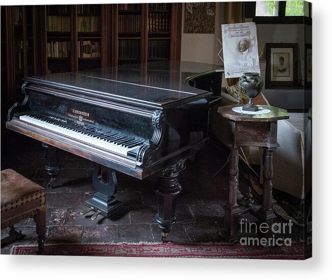 Grand Acrylic Print featuring the photograph Grand Piano, Ninfa, Rome Italy by Perry Rodriguez