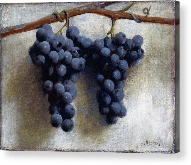 Grapes Acrylic Print featuring the painting Grapes by Joseph Decker