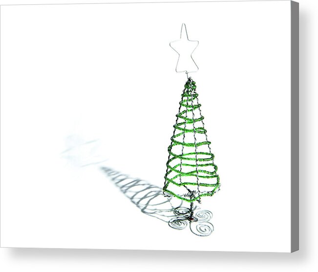 Helen Northcott Acrylic Print featuring the photograph Green Bead Christmas Tree ii by Helen Jackson