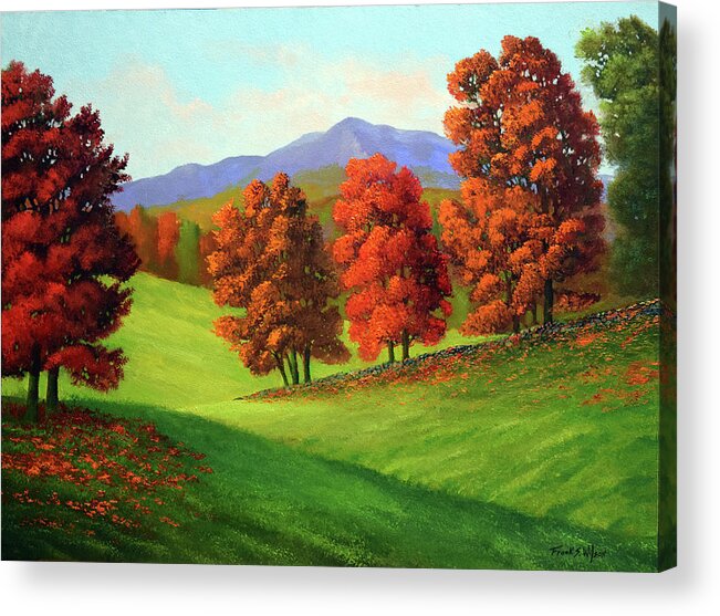 Green Mountain Autumn Acrylic Print featuring the painting Green Mountain Autumn by Frank Wilson