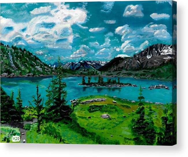 Grizzly Lake Acrylic Print featuring the painting Grizzly Lake by David Bigelow